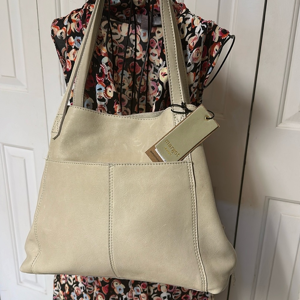 MARGOT Soft Leather MARCY Tote Handbag Purse Bag Charm NWT